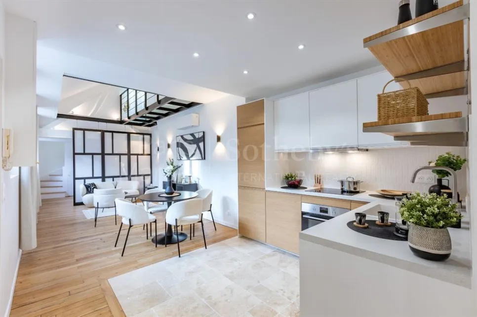 Cucina - Loft with Glass Balcony in Paris 7ème