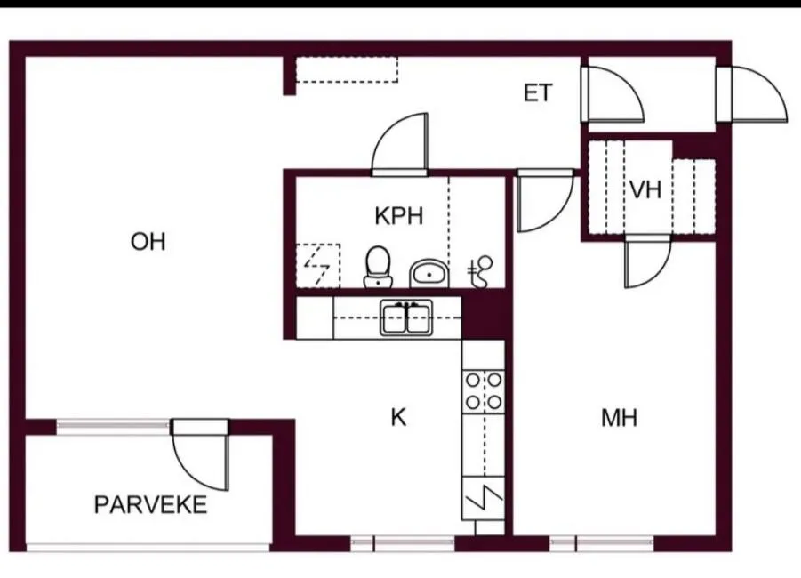 Plan - Apartment with Balcony in Hämeenlinna Centre
