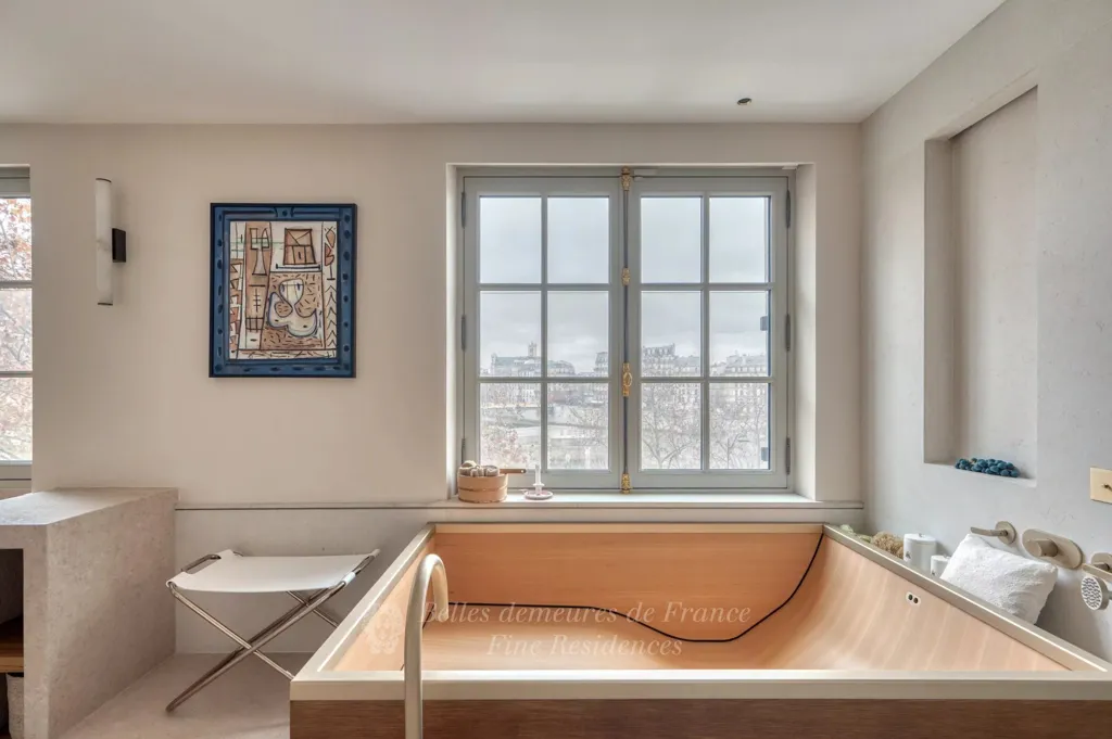 Bathrooms - Period Charm Triplex with Seine View in Paris 5th