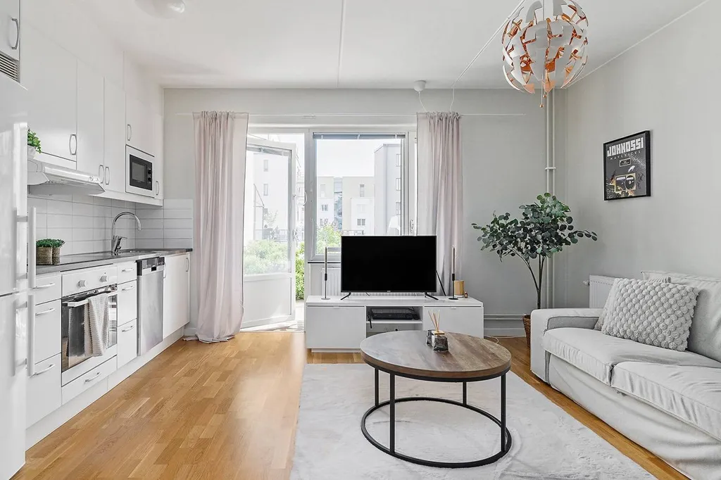 Séjour - Apartment with Garden in Barkarby