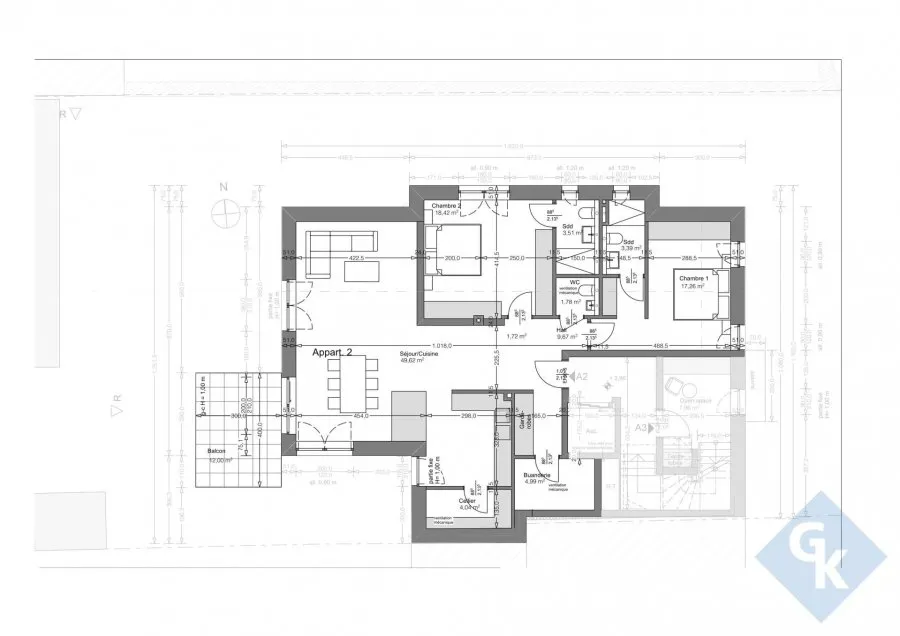 Floor Plan - Luxury Apartments with Balcony near Echternach