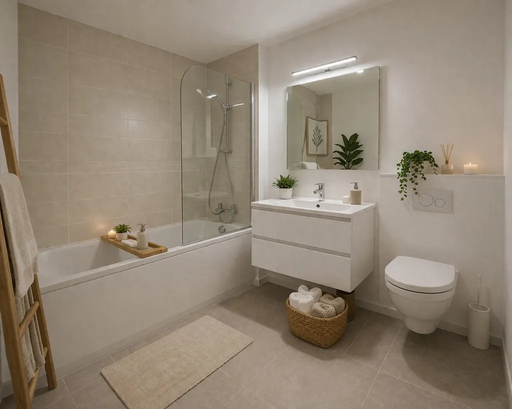 Salles de bain - Appartement 2 Pièces avec Balcon à Limay