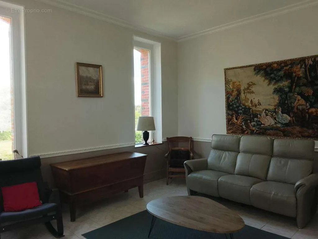 Living Room - Renovated Manor with Garden in Bélâbre