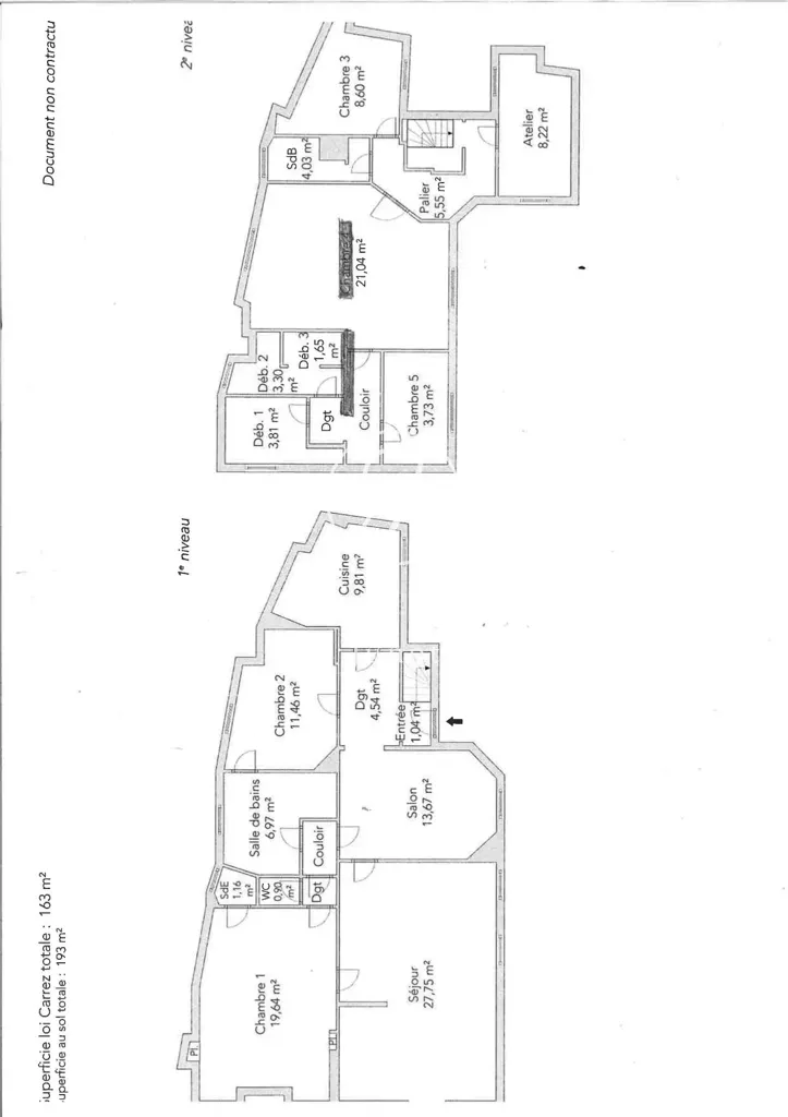Floor Plan - Duplex with Terrace near Garnier Opera, Paris