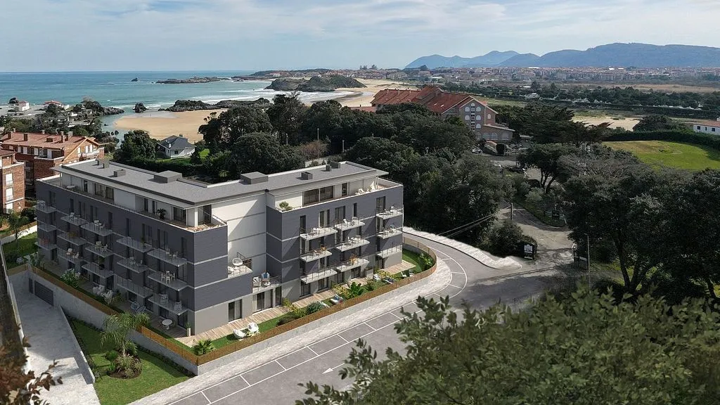 Vue aérienne - New Apartment with Pool in Isla, Cantabria
