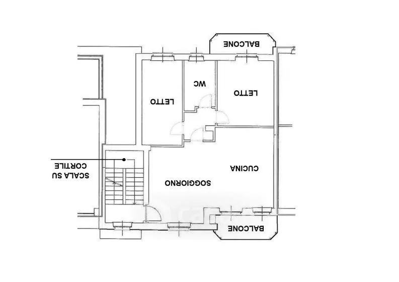 Plan - Rustic Apartment with Balcony in Cingoli