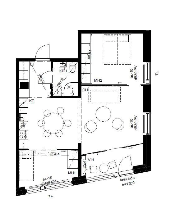 Plaan - Modern Flat with Glazed Balcony in Aurinkolahti
