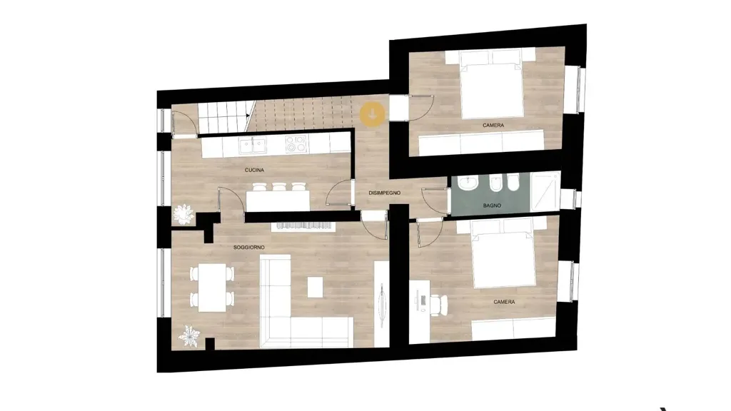 Plan - Semi-detached Apartment with Balcony in Malnate