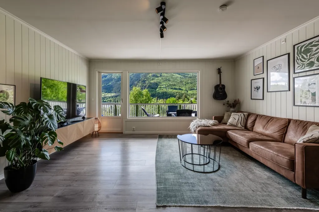 Séjour - Apartment with Holsfjorden View in Norway