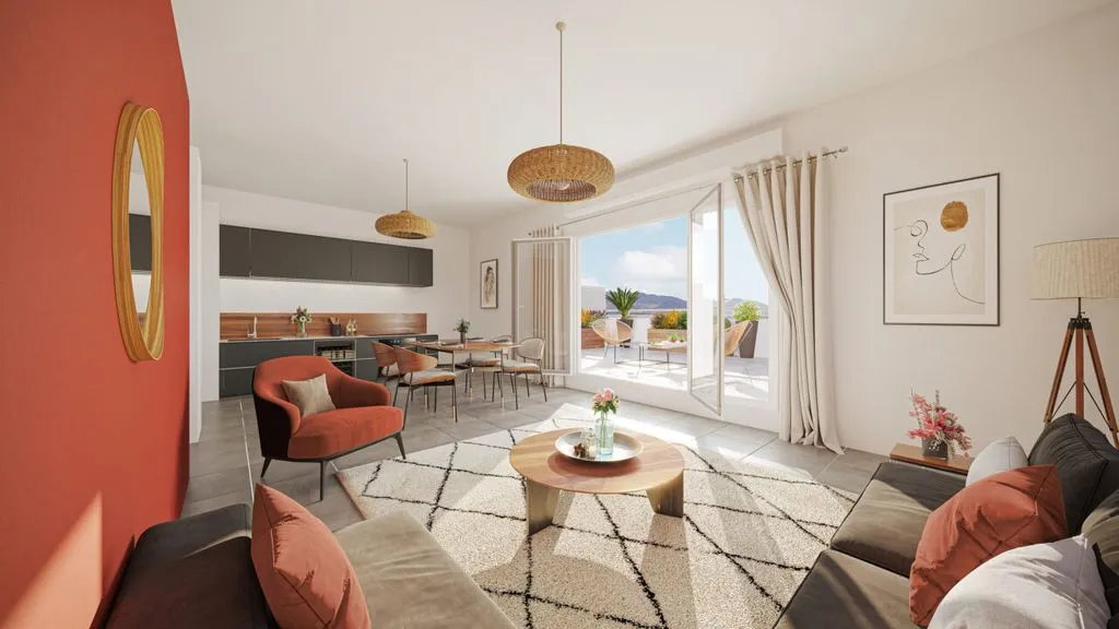 Séjour - Appartement Luxe avec Vue sur Dent D'Oche à Thonon-les-Bains