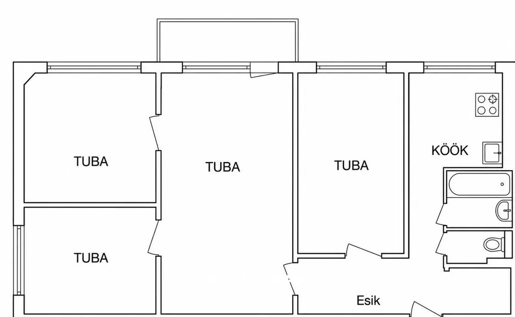 Planimetria - Remodelled Apartment in Mustamäe, Tallinn
