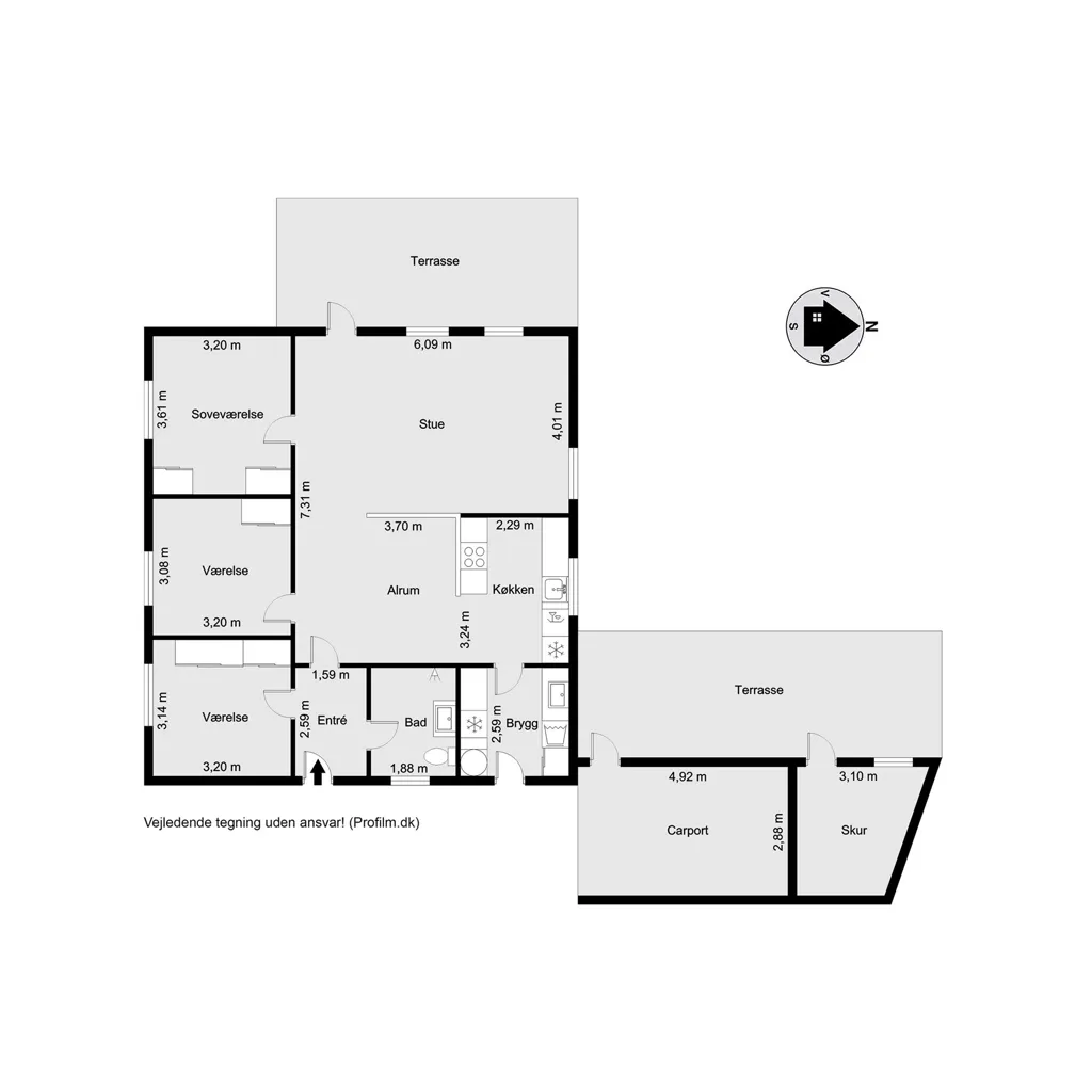 Plaan - Single-Storey Villa with Garden in Erritsø