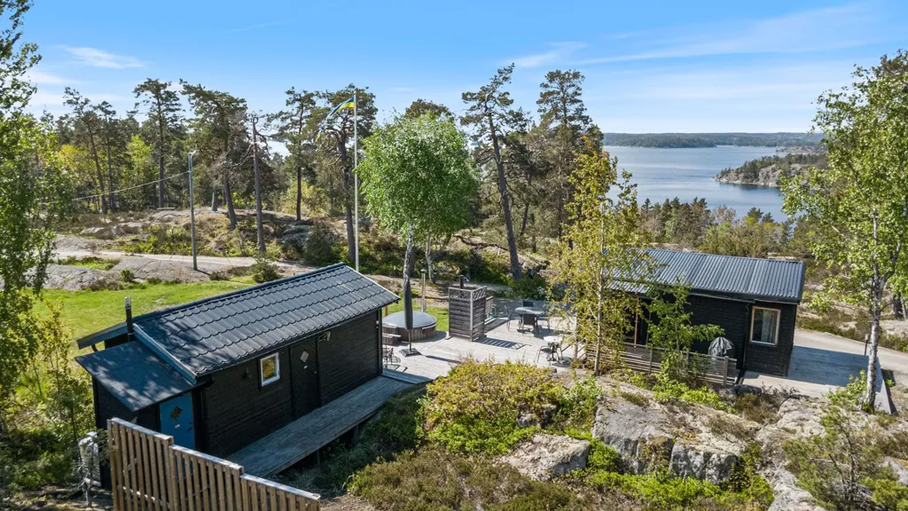 Aerial - Seaside Villa with Sauna & Pool near Ingaröfjärden