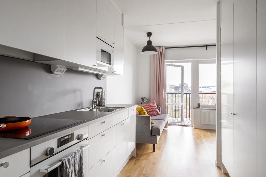 Kitchen - Modern Flat with West-Facing Balcony in Göteborg