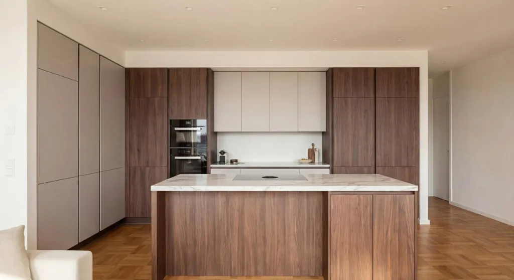 Kitchen - 2-Bedroom Apartment with Balcony in Grenoble