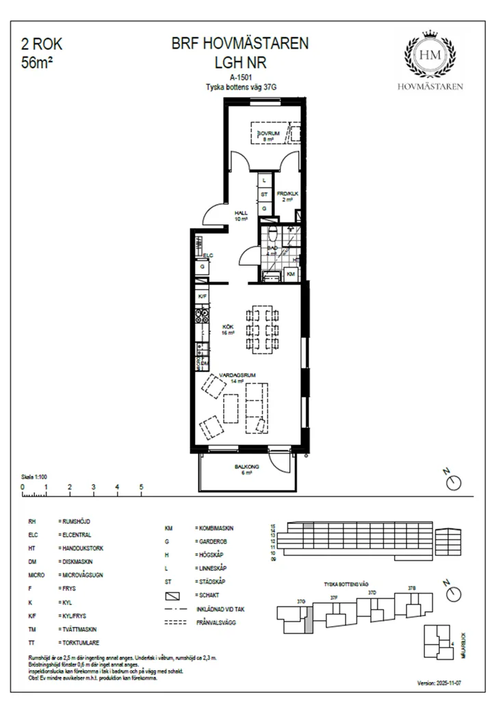Planimetria - Modern Flat with West-Facing Balcony in Bromma