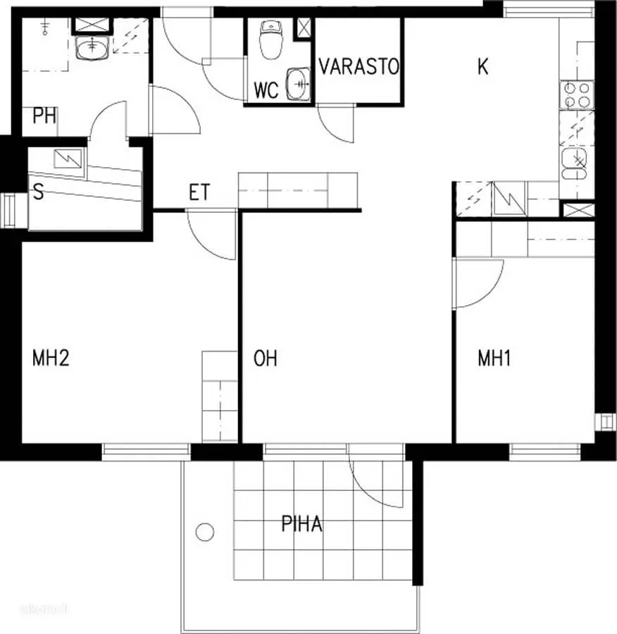 Planimetria - Triplex Apartment with Sauna in Espoo Kilo