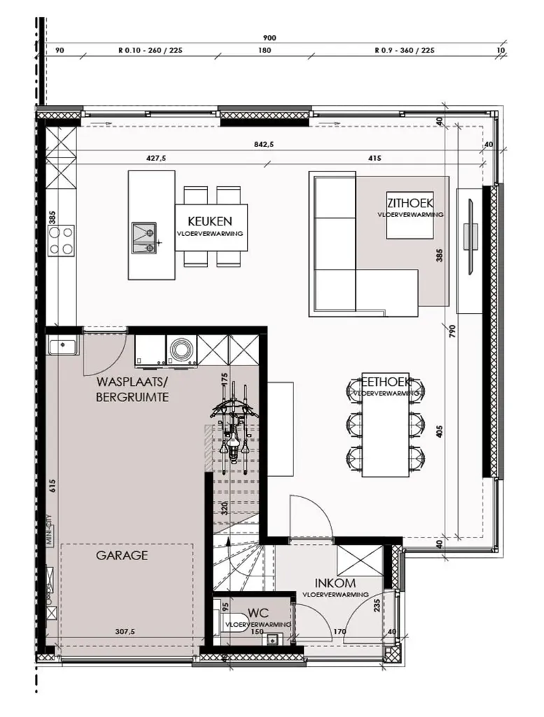 Plan - Nouvelle Construction Semi-ouverte avec Terrasse à Hooglede
