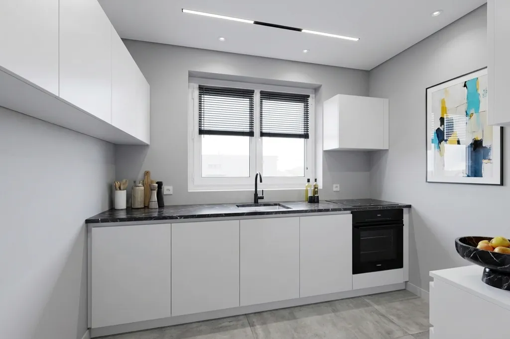 Köök - Two-Bedroom Apartment with Terrace in Merksem