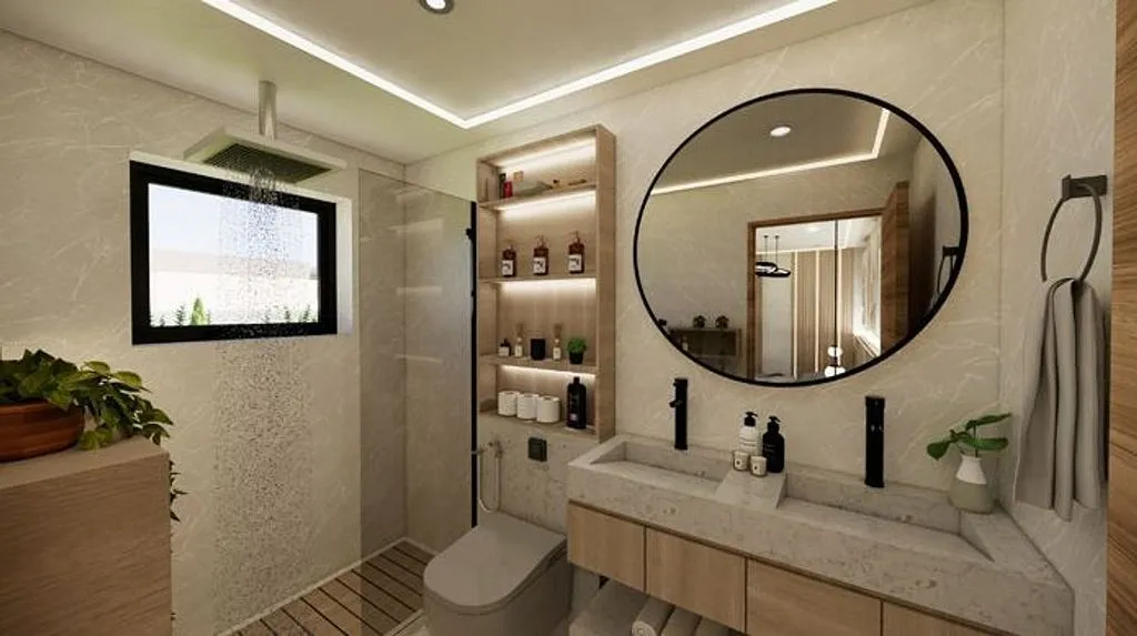 Bathrooms - Contemporary House with Pool in Sant Muç