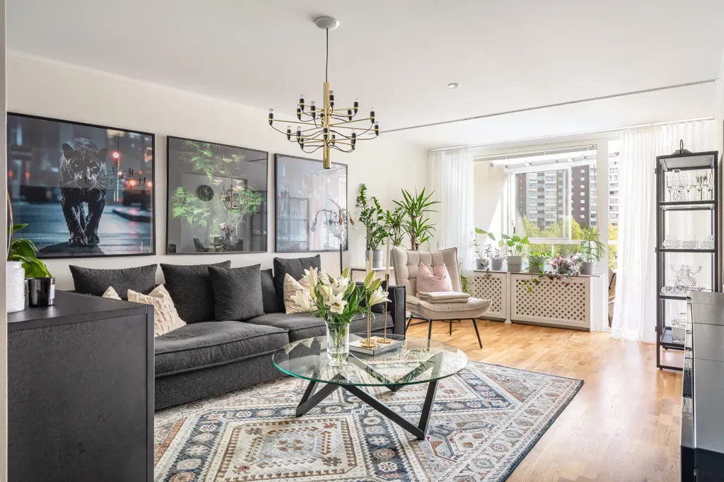 Living Room - Apartment with Rental Unit in Täby