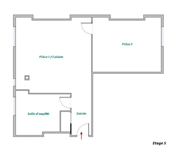 Planimetria - Bright 2-Bedroom Parisian Flat with Rooftop View