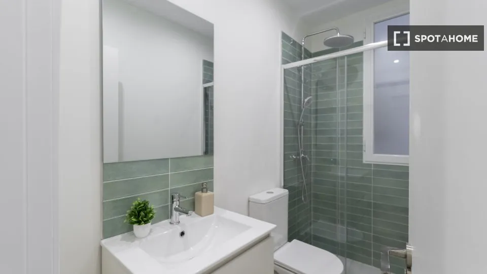 Salles de bain - Shared Room with Kitchen in Arapiles, Madrid