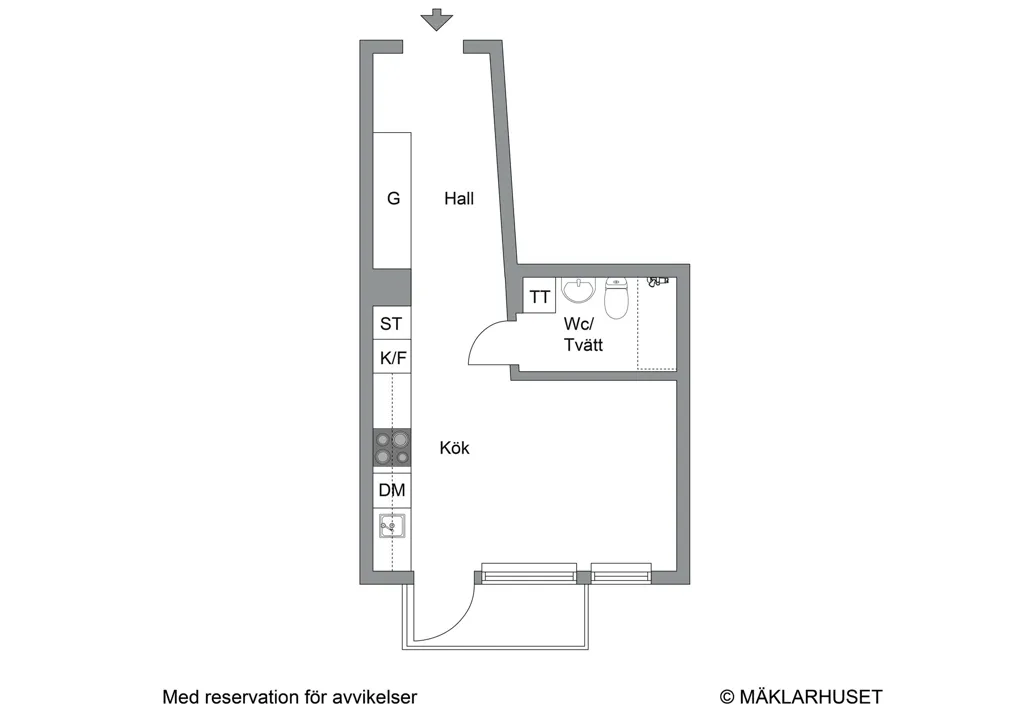 Planimetria - Terrace Flat with South-West Balcony in Sundbyberg