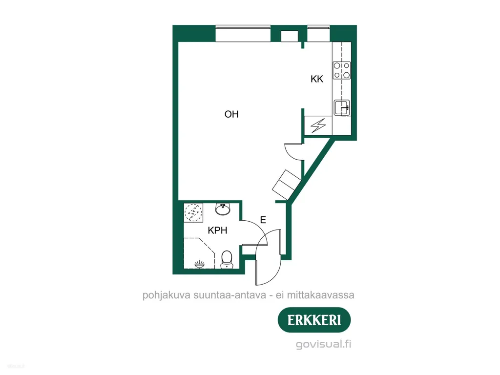 Plan - Modernised Studio with East View in Töölö, Helsinki