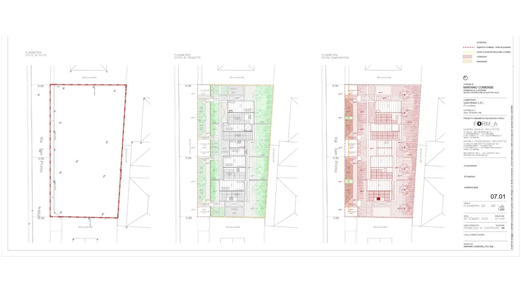 Plan - Quadrifamiliare Villa with Private Garden in Mariano Comense