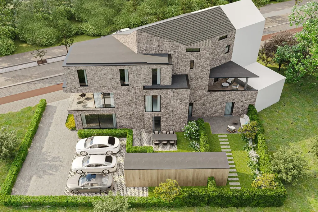 Vue aérienne - Triplex avec 2 Terrasses et Geothermie à Genk