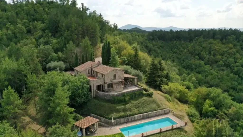 Vue aérienne - Country House with Pool in Pietralunga, Umbria