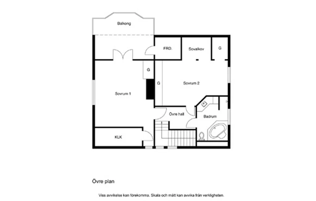 Plan - Villa with Balcony and Terrace in Spånga