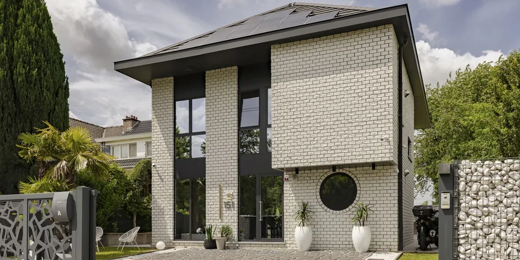 Exterior - Contemporary Villa with Field Views in Wemmel