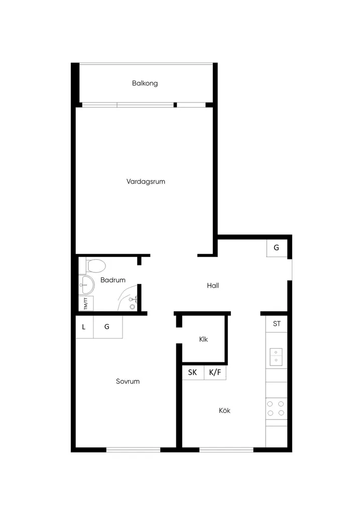 Plan - Spacious 2nd Floor Flat with Balcony in Sunny Location