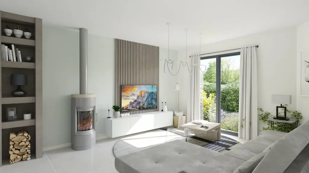 Séjour - Maison Moderne avec Jardin dans un Quartier Paisible