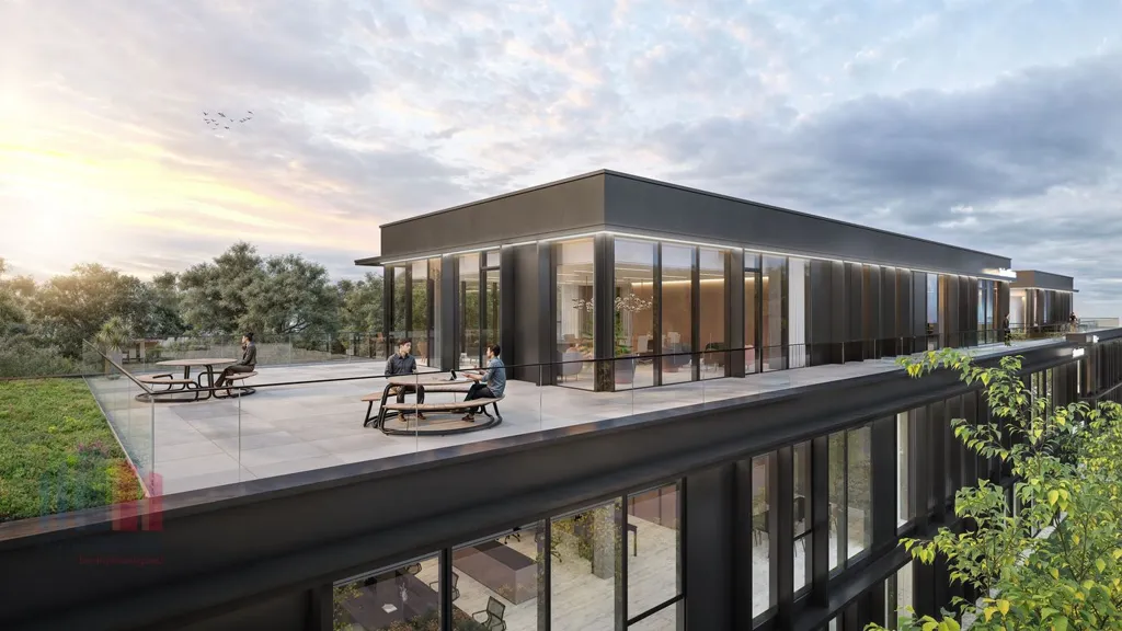 Vue aérienne - Nouveau Bâtiment Commercial avec Vue sur la Route à Lokeren