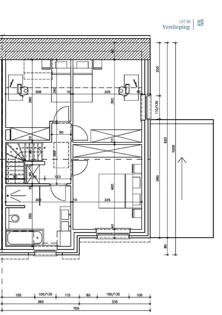 Plan - Maison en Pastorijstijl sur Terrain de 550m² à Oedelem