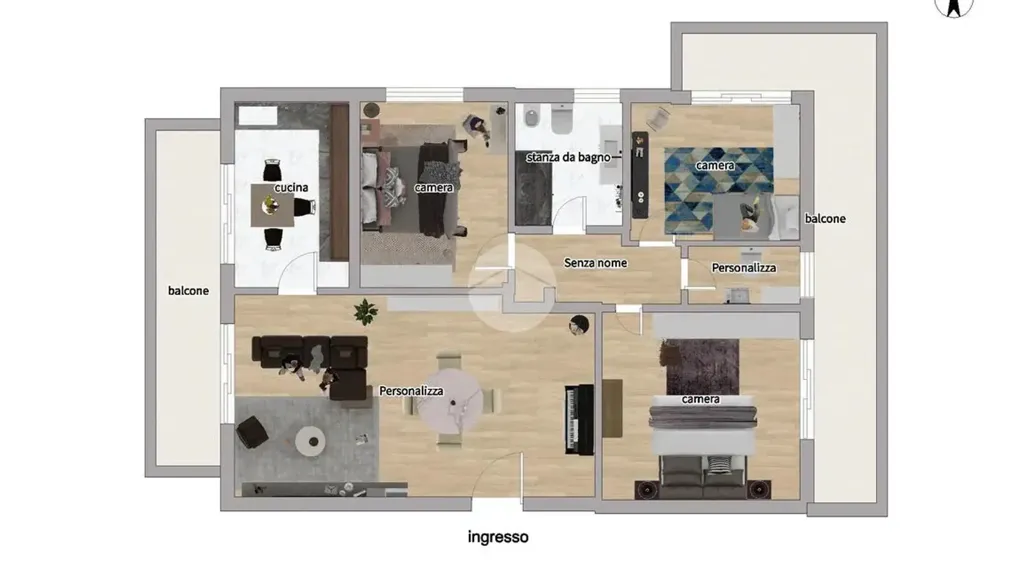 Plan - Spacious Apartment with Balcony in Terni