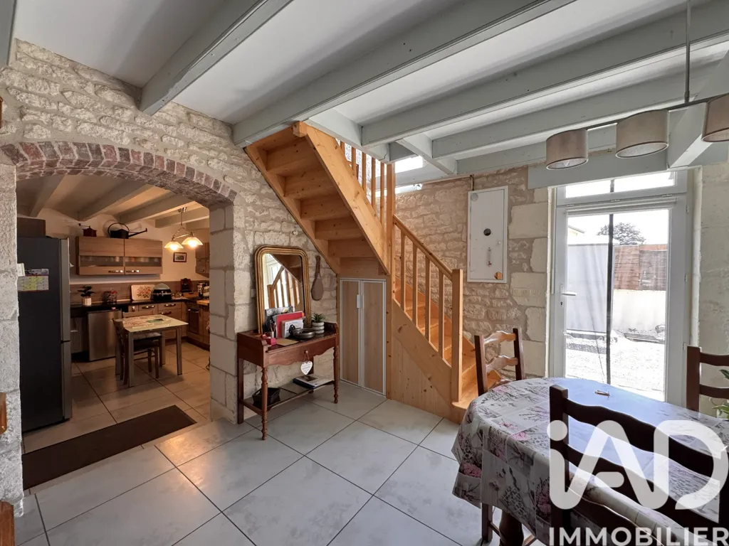 Dining Room - Rustic Stone House with Courtyard in Rives-d’Autise