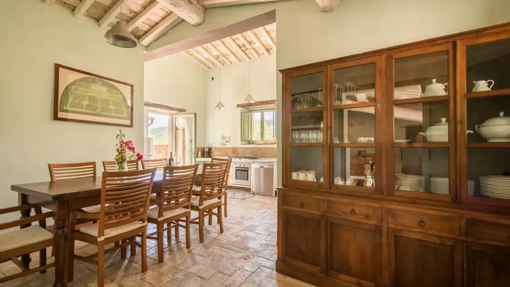 Dining Room - Rustic Tuscan Cottage with Pool in Radicondoli