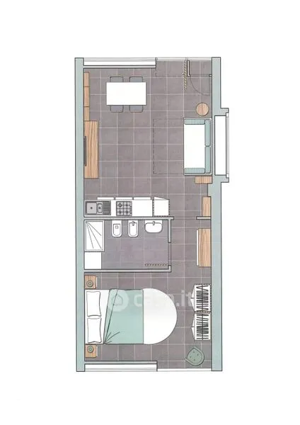 Floor Plan - Seafront Apartment with Balcony in Fano
