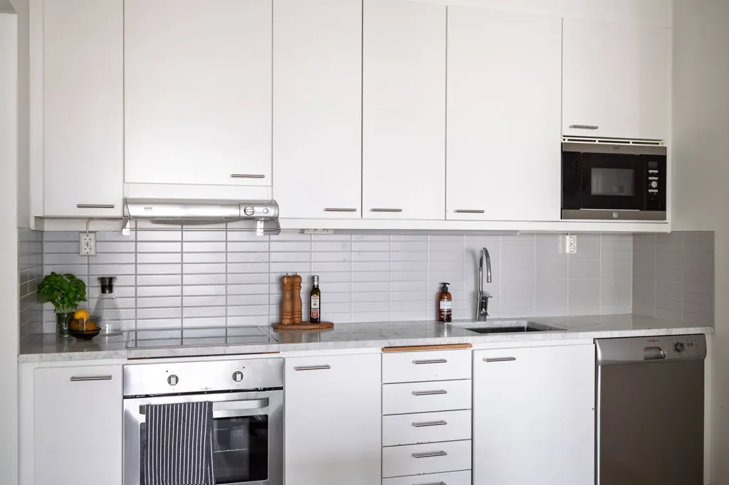 Kitchen - Waterfront Apartment with Balcony in Stockholm