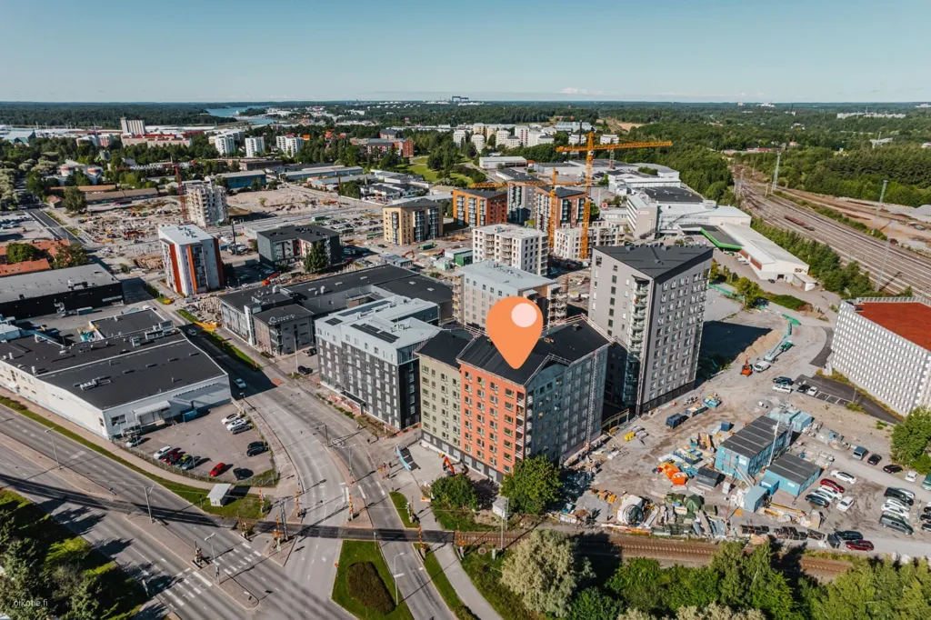 Vue aérienne - Modern Flat with Balcony in Kirstinpuisto