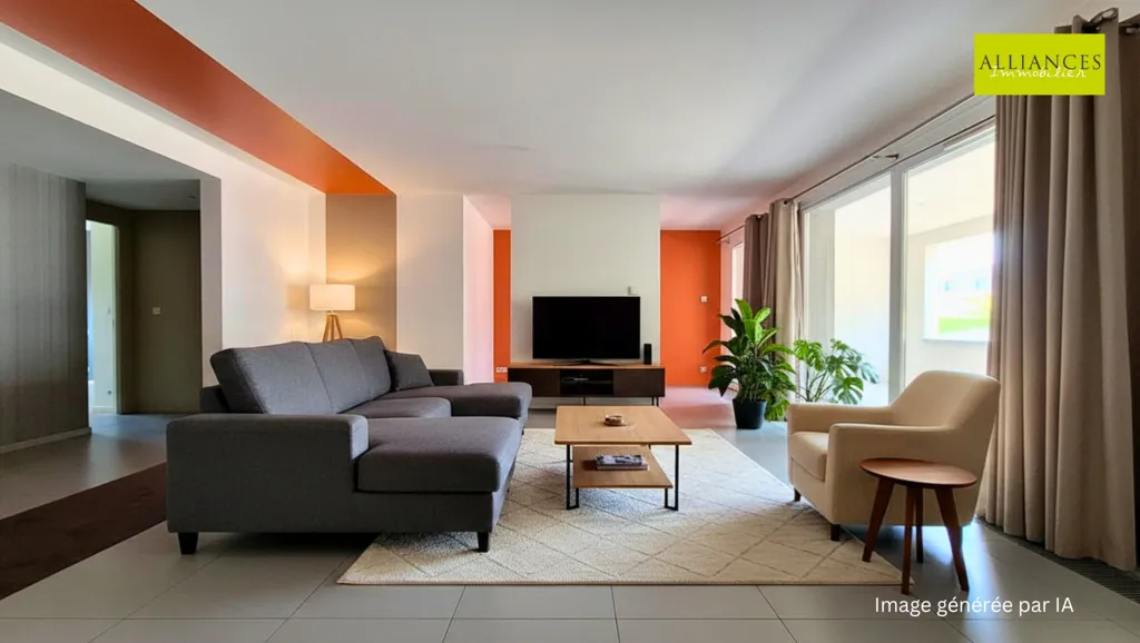Living Room - Luxury Apartment with Terrace in Pfastatt