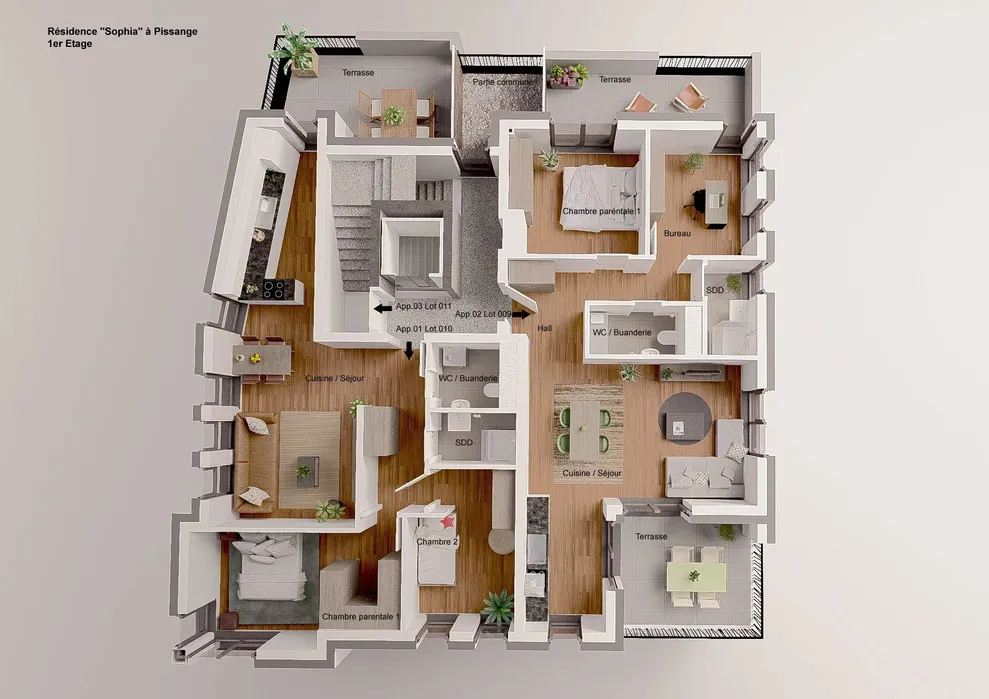 Plaan - Apartment with Terrace in Pissange