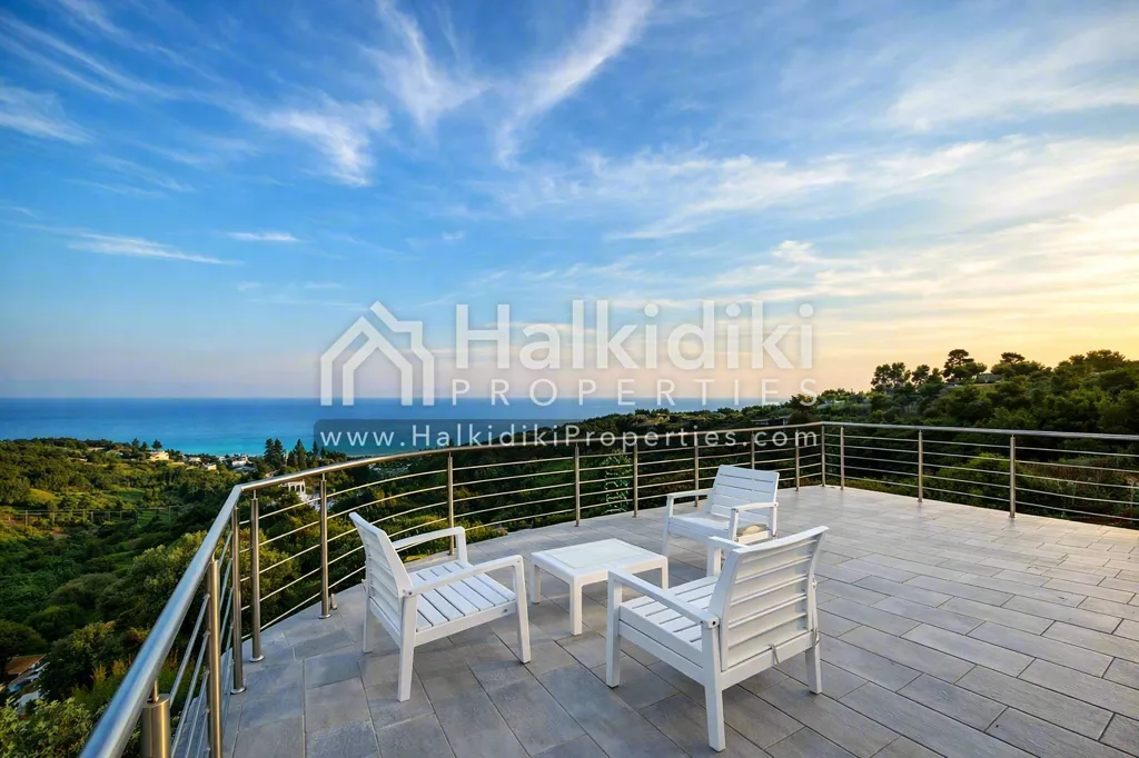 Terrasse - Detached House with Sea View in Kassandra