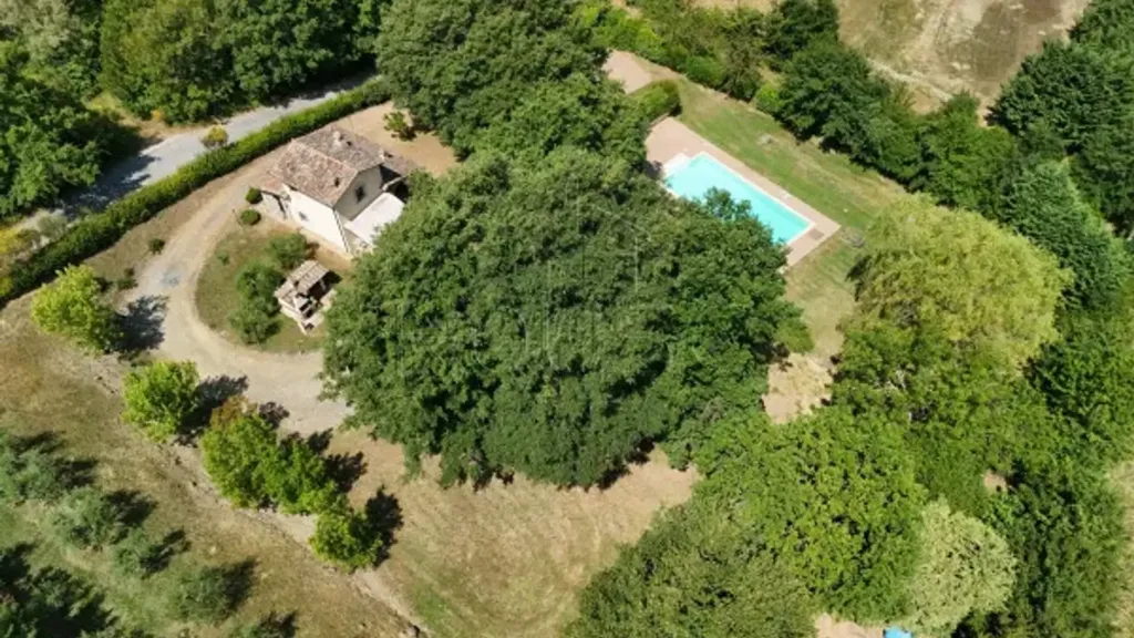 Vue aérienne - Rustic Casale with Pool in Città di Castello