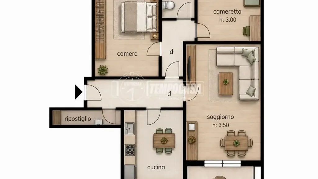 Plan - Spacious Apartment with Two Terraces in Favria
