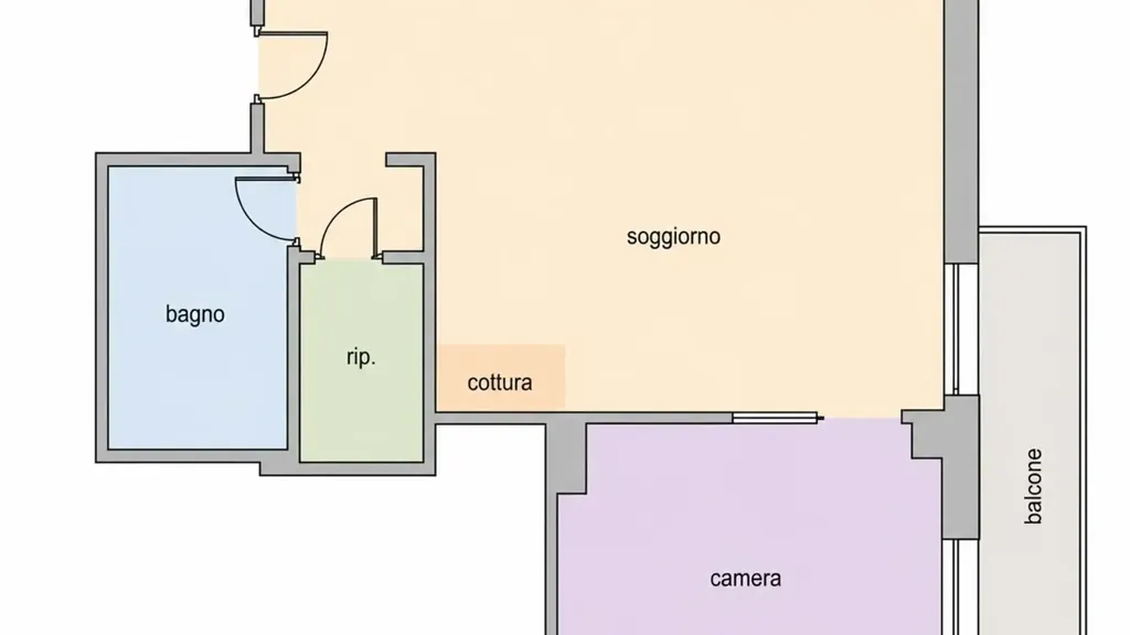 Plan - Rusticated Apartment with Balcony in Alassio